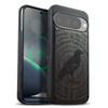 Carveit Wood Case for Pixel 10, (The Haloed Crow) Blackwood