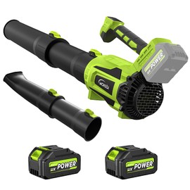 Cordless Leaf Blower with 2 Batteries, 580CFM Brushless Motor for Easy Lawn Care & Car Drying, Lightweight Handheld Blower Ideal for Women & Seniors, Fast Charger Included