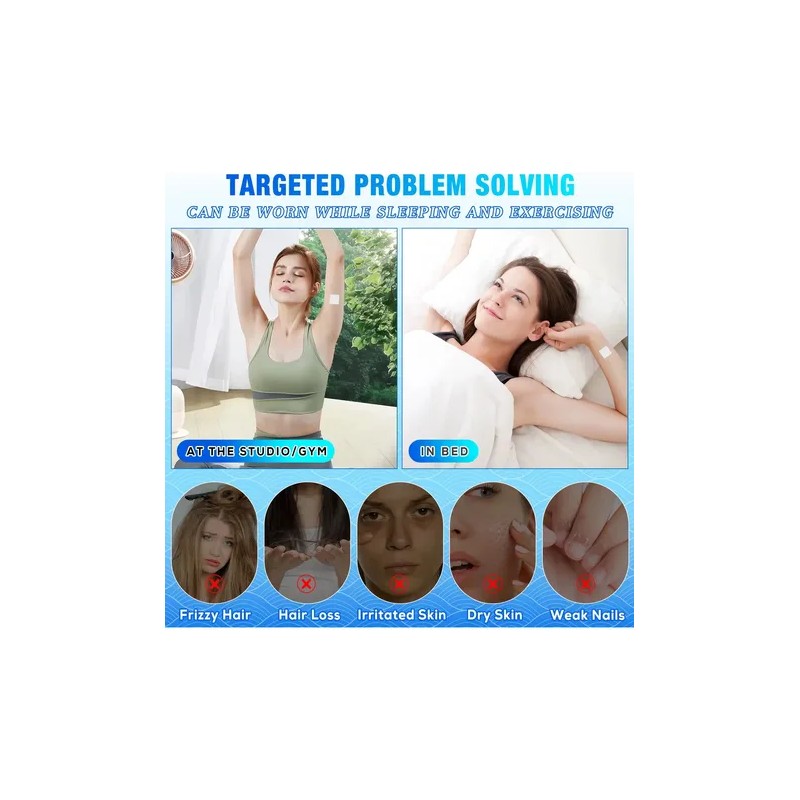 60 Parches Biotina Liberacion Prolongada Fortalece Cabello