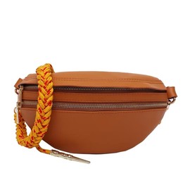 GRPKSSIB Women's Chest Bag PU Leather Handbag Crossbody Shoulder Bag Quilted Purse Fashion, Style B-brown, Fashion