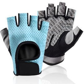 Guantes de bicicleta para hombres y mujeres, ciclismo, transpirables, sin dedos, antideslizantes, amortiguadores, acolchados, para entrenamiento,...  