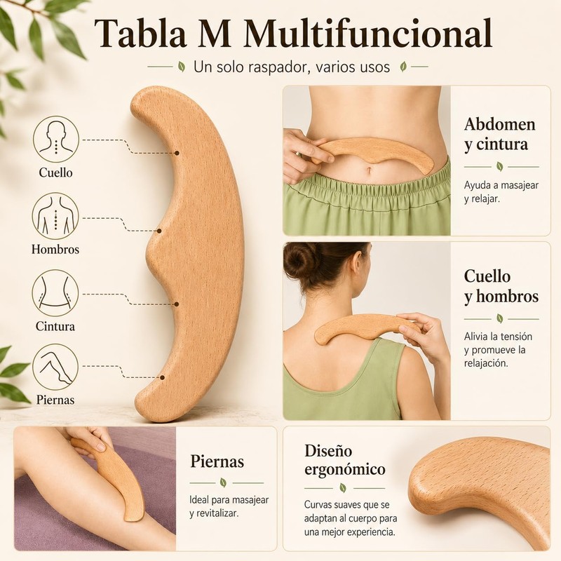 Kit de Cepillos Corporales de Cerdas Naturales y Gua Sha