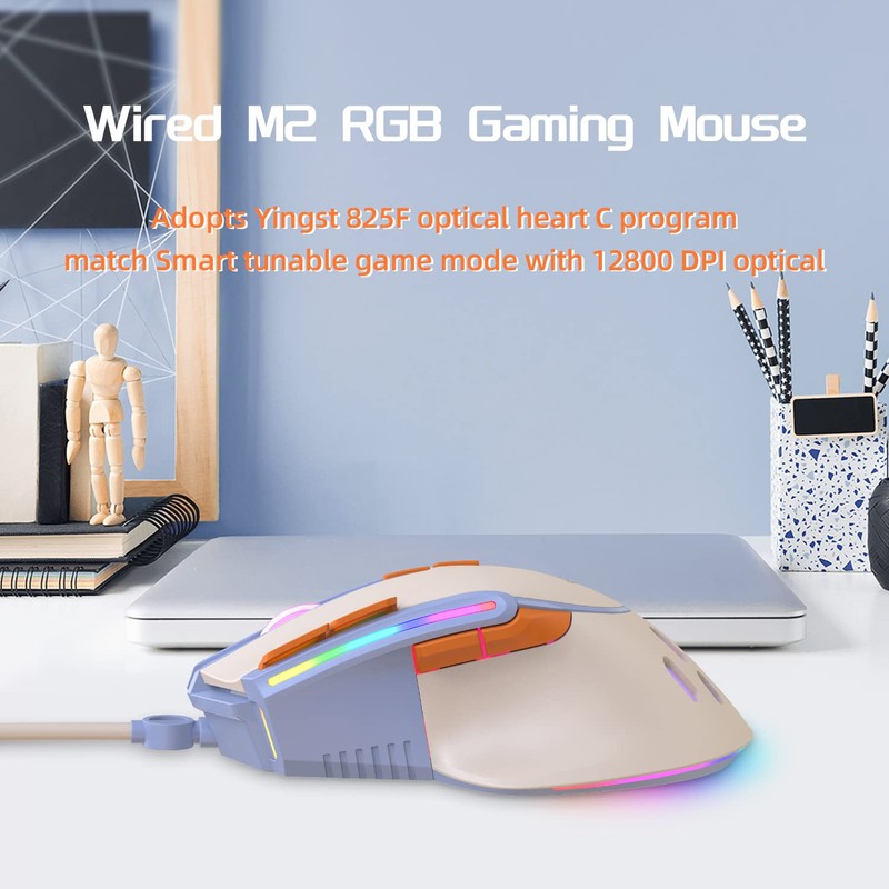 MAGIC-REFINER M2 Wired Gaming Mouse with 6 Types RGB Backlit