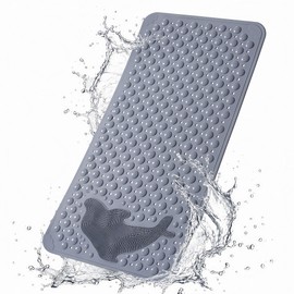 21.6"x33.5" Non Slip Shower Mat with Suction Cups, Drain Holes