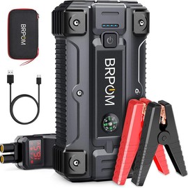 BRPOM Car Jump Starter, 6000A Peak (Up to All Gas or 10.0L Diesel Engine) 12V Auto Booster Battery Charger Jump Box with Quick Charger Smart Jump Cables batteryjumper - Color: 4000A