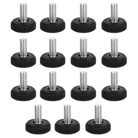 XXLKVSK 15 PCS Adjustable Furniture Feet Table Legs Heavy Duty Screw on Leveling Feet for Table Cabinets Chairs Bar Stool Desk Dresser Wood Legs (M6)