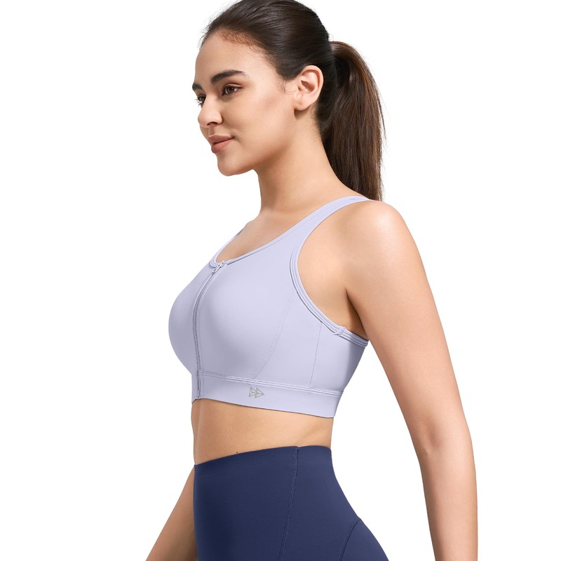 Yvette Sports Bras for Women High Impact Front Zip Supportive