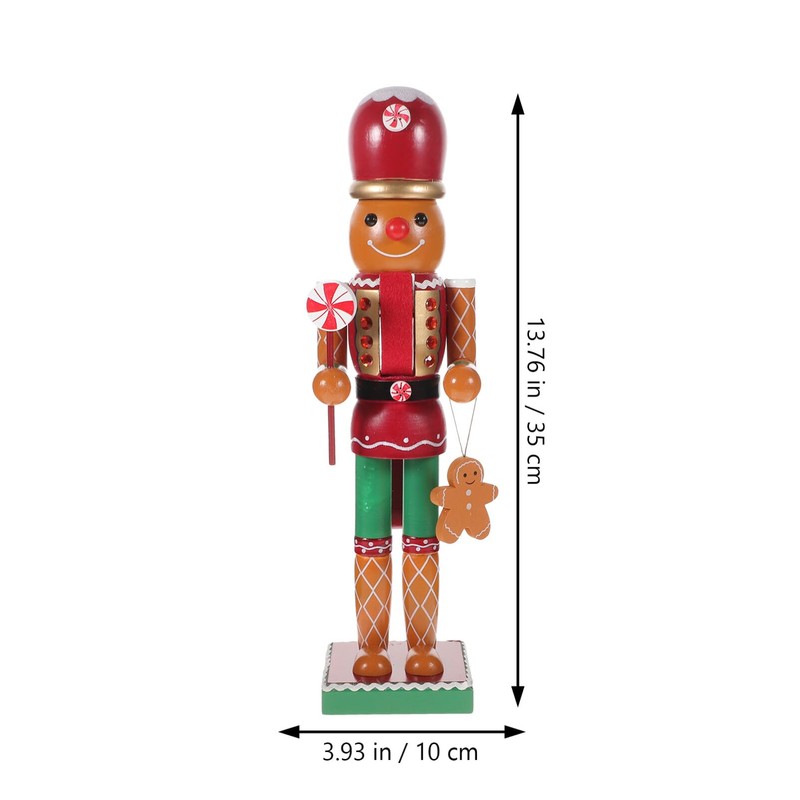 BESPORTBLE Christmas Wooden Nutcracker Gingerbread Man Handmade Wooden Nutcracker Christmas