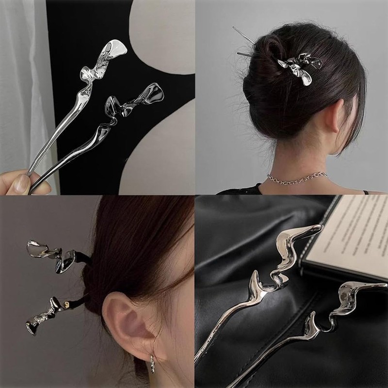 HUIKKJP かんざし 髪留め ヘアアレンジ シンプル 簪 ヘアスティック ヘアアクセサリー 浴衣 着物