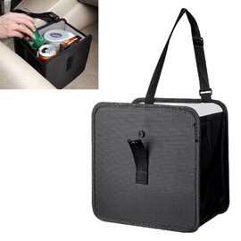 VBGURR 1Pc Car Bin Car Bins for Front of Car Water Resistant Car Trash Can Black Bin for Car Car Rubbish Bin Car Essentials(Black)