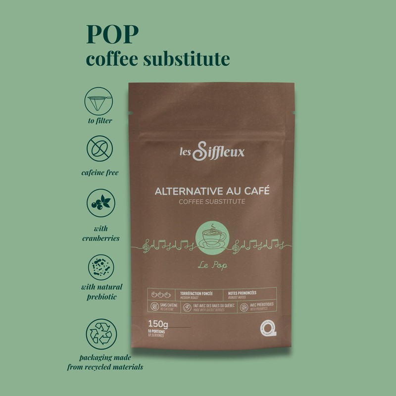 LES SIFFLEUX Coffee Alternative (Pop, Dark Roast, 150g) Made From