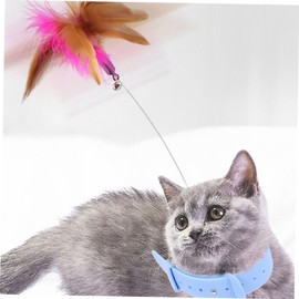 Gatuida 2Pcs Interactive Feather Cat Collar Fun Cat Neck with Wand Design for Engaging Playtime for Indoor Cats