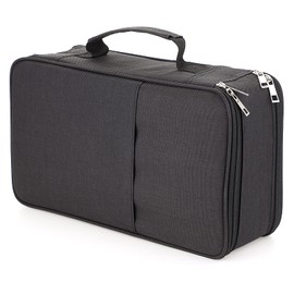 BSTKEY Pencil Case Wrap for Colored Pencils, Large Capacity 360 Slots Pencil Holder with Double Zipper Students School Office Pencil Pouch, Black (No Pencils)