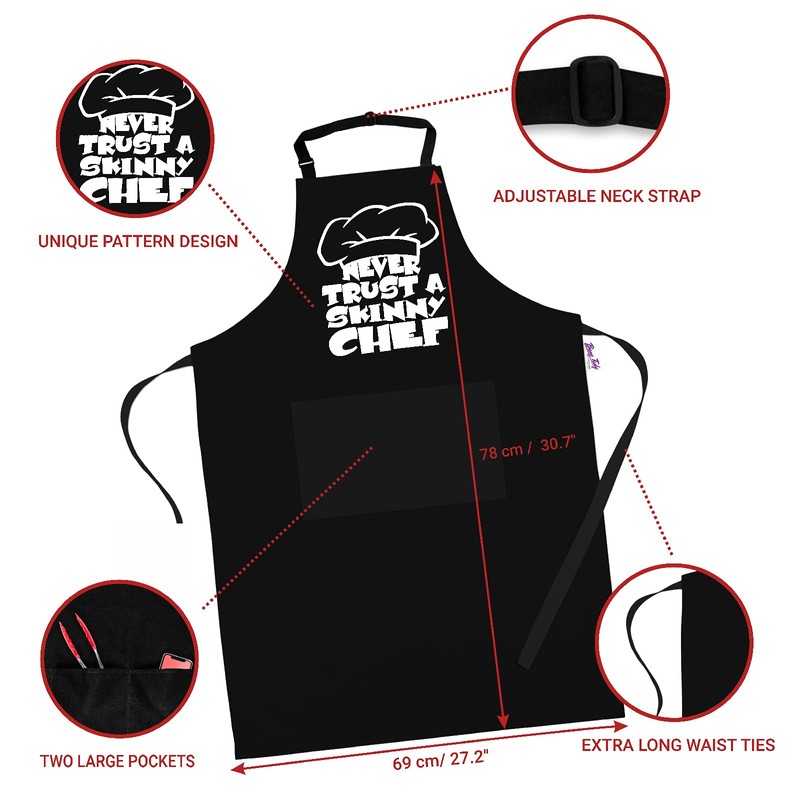 Men's Funny Never Trust A Skinny Chef Summer BBQ Cooking