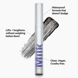 Milk Makeup- Máscara de pestañas resistente al agua RISE: levanta, alarga, mantiene los rizos y agrega volumen; se seca rápidamente y permanece en su 