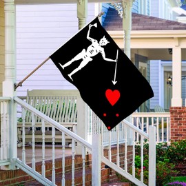 tnpun Blackbeard Flag Edward Teach Flags 3x5 Outdoor Double Sided Black Beard Pirate Flags Queen Annes Revenge Banner Vivid Color Heavy Duty 210D Nylon Cloth with 2 Brass Grommets 4 Rows of Stitches