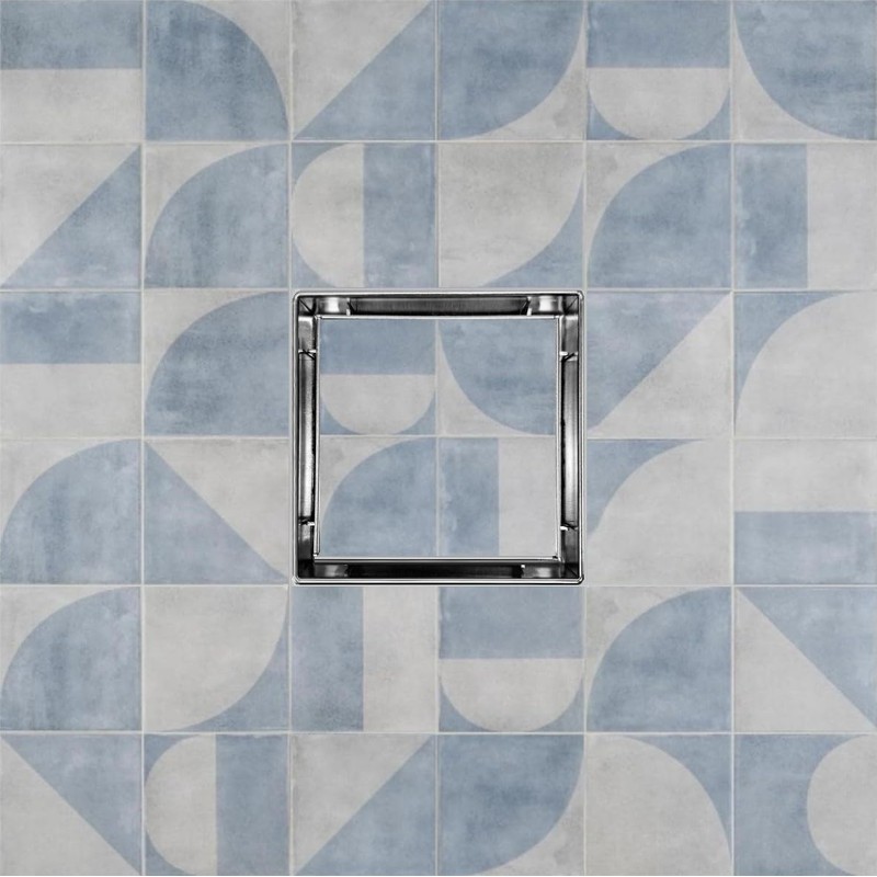 SereneDrains 304 Stainless Steel Tile in Square Brushed Nickel Shower