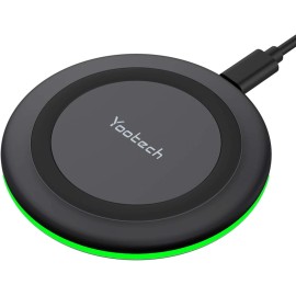 Yootech Wireless Charger,10W Max Fast Charging Pad Black/Black