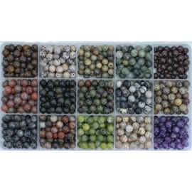 750PCS 6mm Hole Size 1mm 15 Color Nature Stone Bead loose bead DIY Healing Bead Energy Beads for Art Creating Jewelry Design Necklaces Bracelets Earing