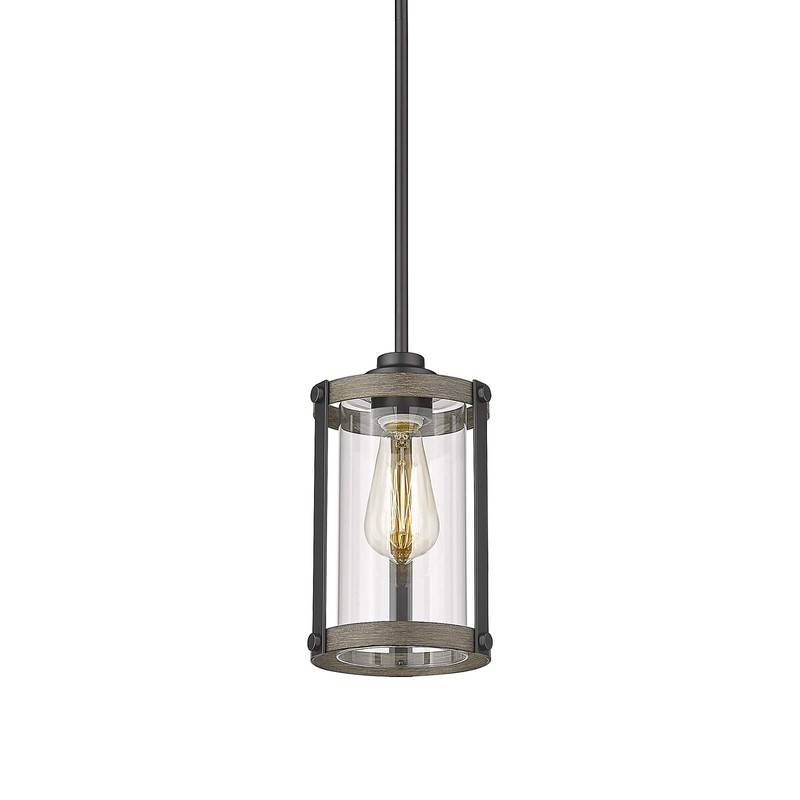 Osimir Farmhouse Pendant Light Fixtures, 1-Light Black Glass Pendant Lights