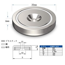 Neodymium Magnets, Magnetic Hooks, Set of 10, Strong Magnets, Strong Magnets, Load Capacity: 17.7 lbs (8 kg), Includes Holes and Screws, Compatible with Non-Magnetic Wood Boards, For Kitchen, Office,