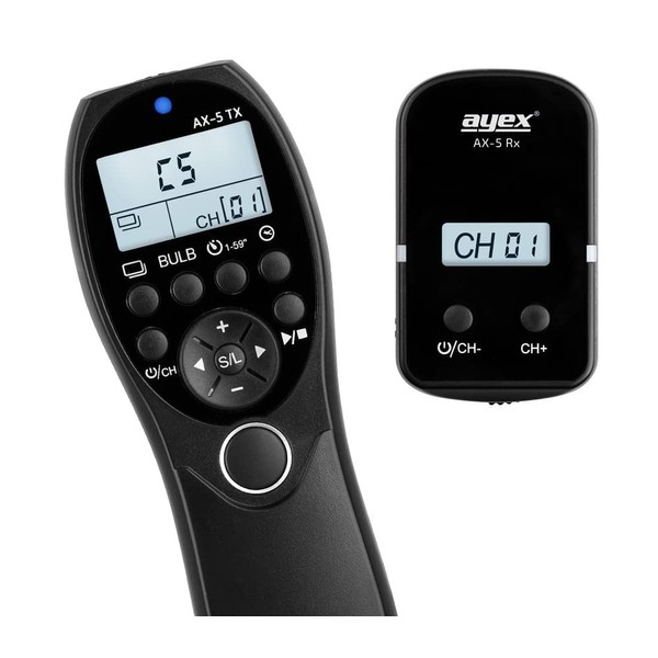 ayex Wireless Timer Remote Shutter Release AX-5, Compatible with Canon
