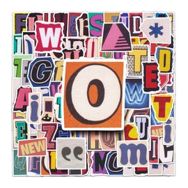 YSJCHEBS 200 Alphabet Stickers, Alphabet Graffiti Stickers, Retro Decorative Stickers, Suitable for Luggage, Guitar, Notebooks