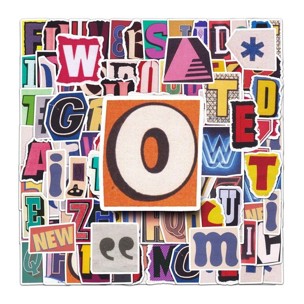 YSJCHEBS 200 Alphabet Stickers, Alphabet Graffiti Stickers, Retro Decorative Stickers,