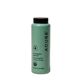 Acure | Shampoo seco en polvo para cabello castaño a oscuro | Absorbe grasa y remueve suciedad, 48 g