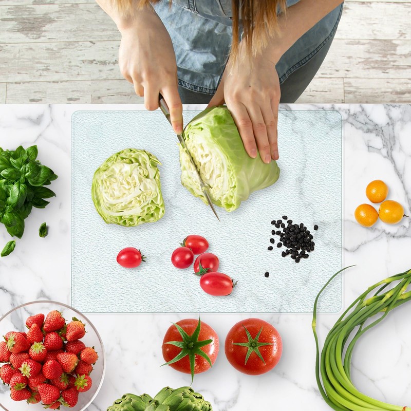 KimiDitt Tempered Glass Cutting Board, 12x16" Glass Cutting Board for