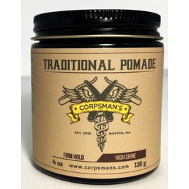 Corpsman's TRADITIONAL POMADE | Firm Hold | High Shine | 4 ounce glass jar