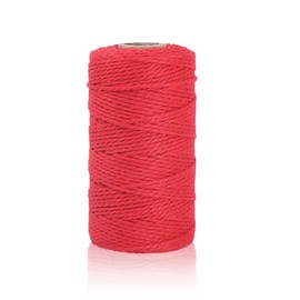 2mm Red Cotton String, 100M Cotton Bakers Twine for Gift Packaging, DIY Arts and Crafts, Gardening, Cooking, Tying Meats, Butchers Twine, Baking, Scrapbook, Home Decorations and Christmas Ornaments