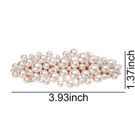 Pearl Hair Clip Barrette for Women Girls Vintage Hair Pearl Pins for Women Bridal Wedding Ponytail Holder for Bride Bridesmaid Pearls Hair Pin Piece Pearl Hair Accessories Decorations for Women Girl