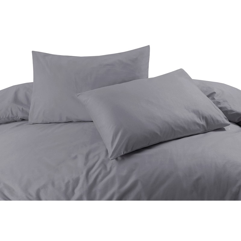 GMTEXTILES 100% polyCotton Bedding Duvet Cover Sets. (Single, Grey)