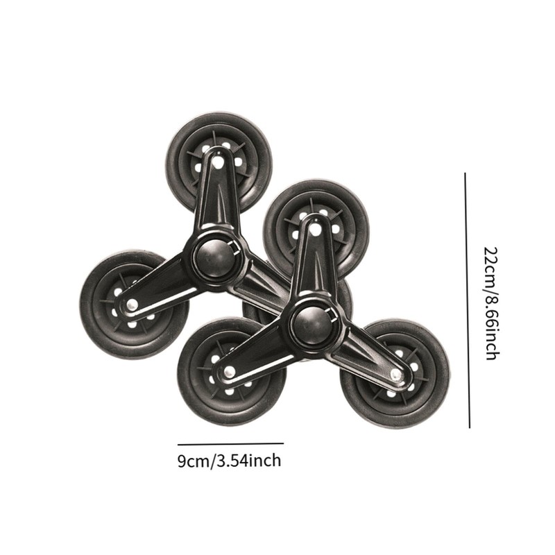 Milageto 2Pcs Stair Climbing Wheels Shopping Cart Caster Replacement Stair