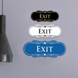 Designer EXIT Sign - Brushed Gold - Medium (1 Pack)