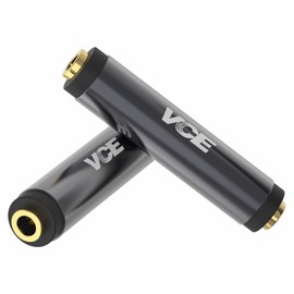 VCE 3.5mm Female to Female Adapter, TRRS 1/8 Inch Stereo Audio Jack, Gold Plated AUX Extension Connector 2 Pack