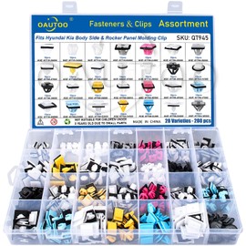 OAUTOO 280pcs for Hyundai & Kia Body Side Rocker Panel Molding Clips Assortment Fender Wheel Flare Moulding Clip, Exterior Trim Grommet Kit