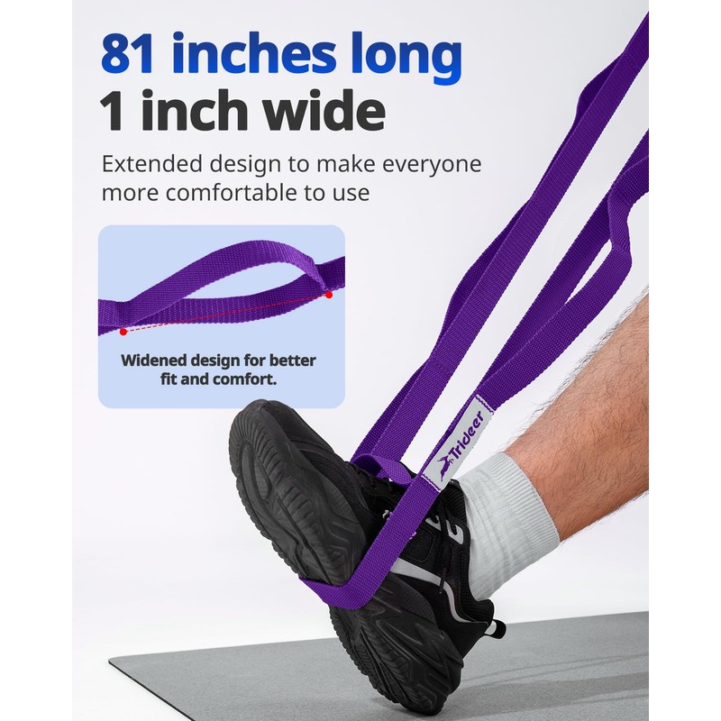 Trideer Stretching Strap Yoga Strap (purple)
