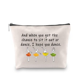 G2TUP Ballet Girl Make Up Cosmetic Bag Dancer Gifts for Women Girls Motivational Quote Gift for Dance Team (Dancing Make Up Bag)
