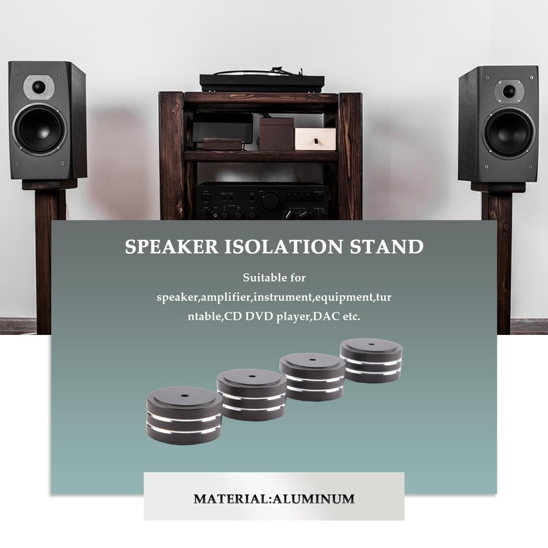 Daiilg 4Pcs 40X20mm Aluminum HiFi AMP Speaker Isolation Stand Turntable