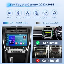 Inefala 2+64G Android 13 Carplay Radio Touch Screen Car Stereo for Toyota Camry 2012-2014, 10.1'' HD Compatible with Android Auto, AHD Backup Camera, Mirror Link, GPS, WiFi, FM RDS