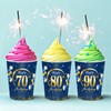 MORAINJAY 70th Birthday Paper Cups, Pack of 16 Blue with