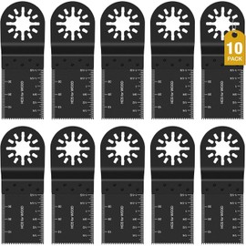 Multitool Saw Blades Accessories, Wood Metal Plastic Multimaster Saw Blades Multifunctional Tool Oscillating Accessories Universal Quick Release for Fein Multimaster Bosch Black & Decker Pack of 10