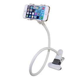 RYOHIN Lab Smartphone Stand, Clip Type, Flexible Arm, Charging Holder, 360 Degree Rotation, Angle Adjustment, Sleeping and Shooting 1 Piece (White)