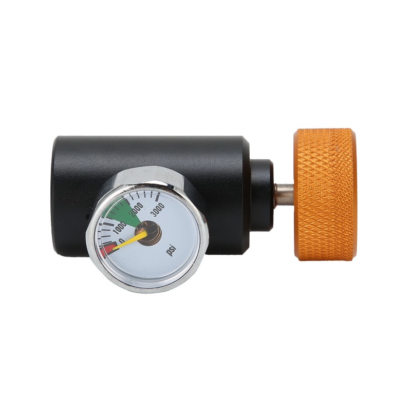 CO2 Refill Adapter Connector Valve ASA with 3000psi Pressure Gauge