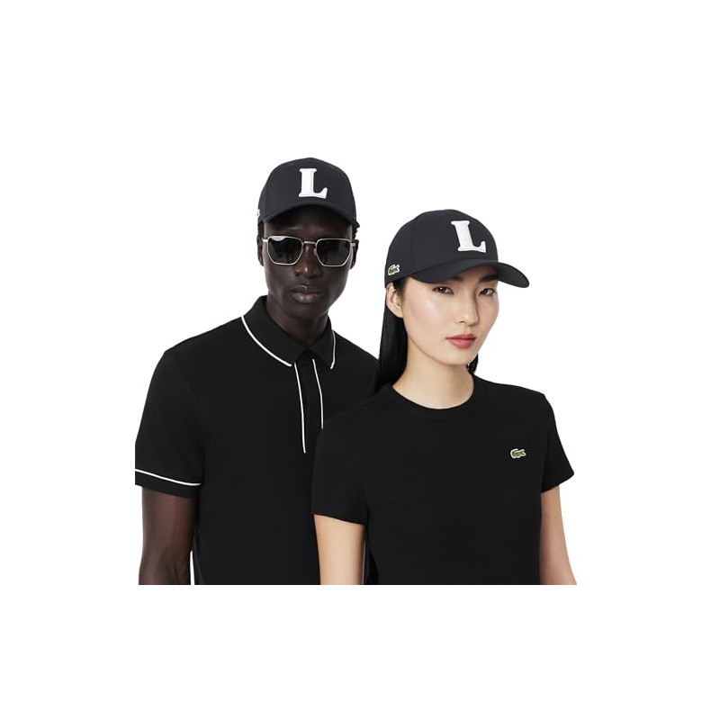 Lacoste Gorra de béisbol Bordada 3D Unisex, Negra, G