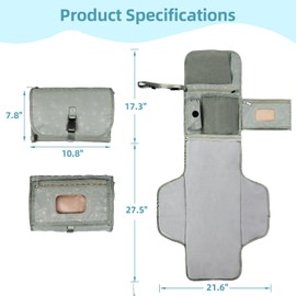 Cateep Portable Baby Diaper Changing Pad Smart Organized Diaper Change Travel Bag with Wipe Dispenser and Waste Bag Dispenser. Infant Gift