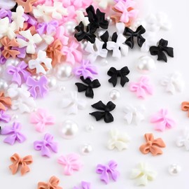 1 Box Colorful Bow-Knot Nail Stud Rhinestones Crystal, 3D Bow-Knot Nail Charms Set for Nail Stones Design DIY Decoration Jewel Nail Art Rhinestones Foot, Hand and Nail Care and Polish, Nail Charms