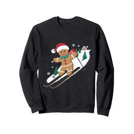 Gingerbread Man Christmas Skiing Down Gifts Winter Xmas Kid Sweatshirt